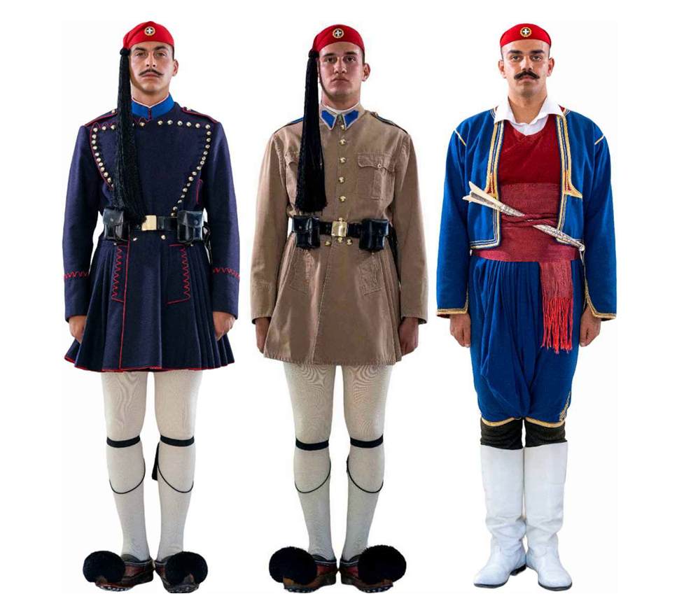 Offizielle Uniform der Evzones