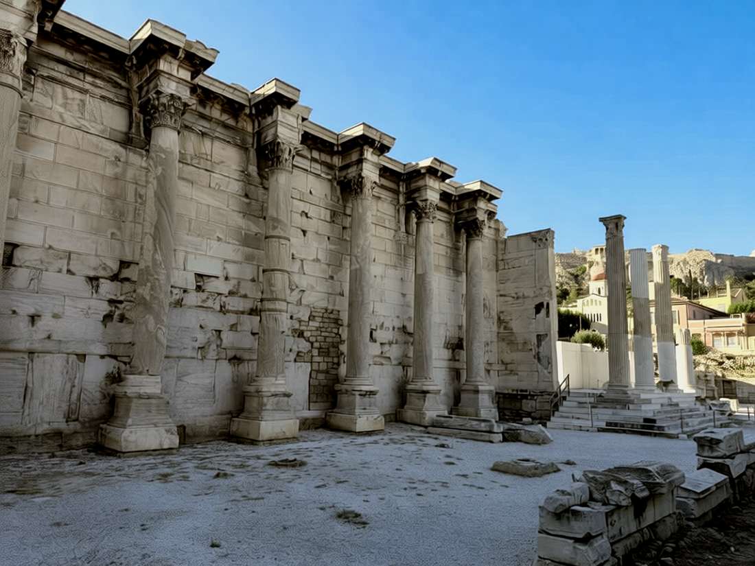 Библиотека Адриана была культурным и исследовательским центром в древних Афинах